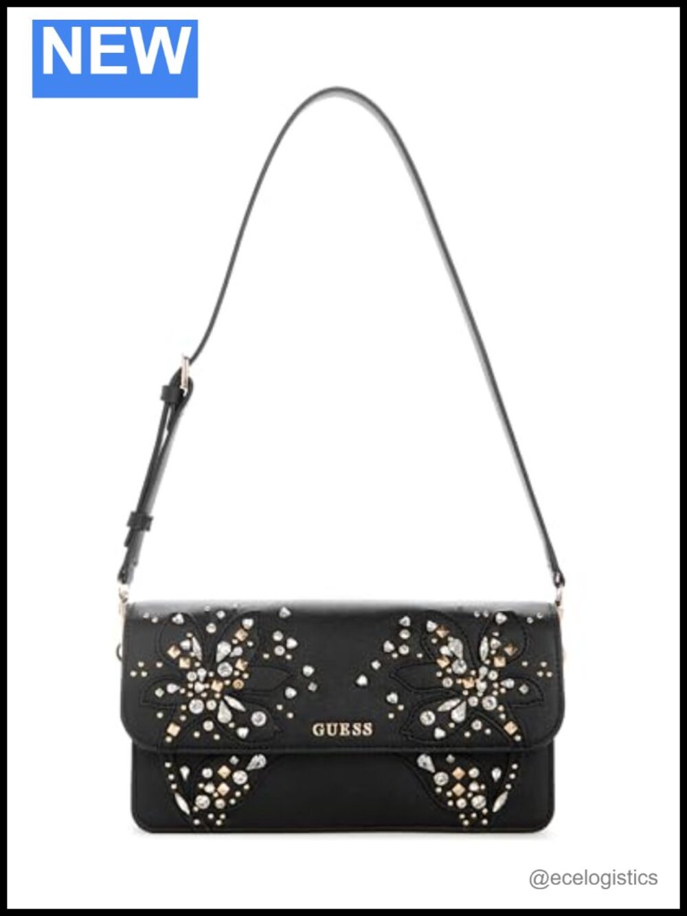 GUESS Sadie Flap Shoulder Bag Sling Purse Polyurethane